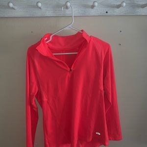 Coral Athletic Top, quarter zip